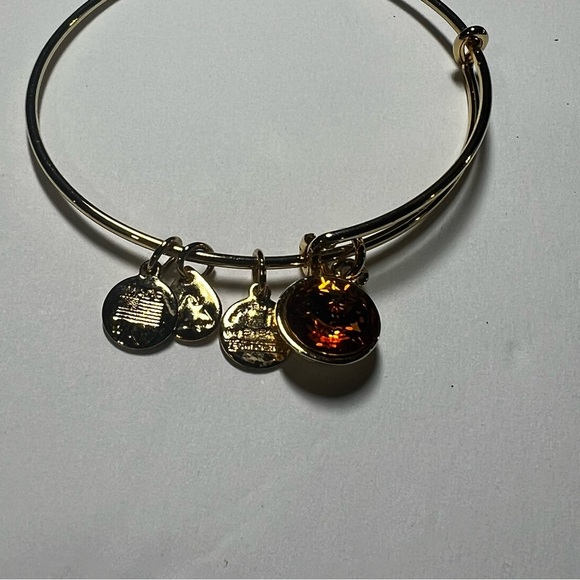 NEW Alex and Ani Topaz Birthstone Bracelet Gold Orange Charms - Picture 3 of 8